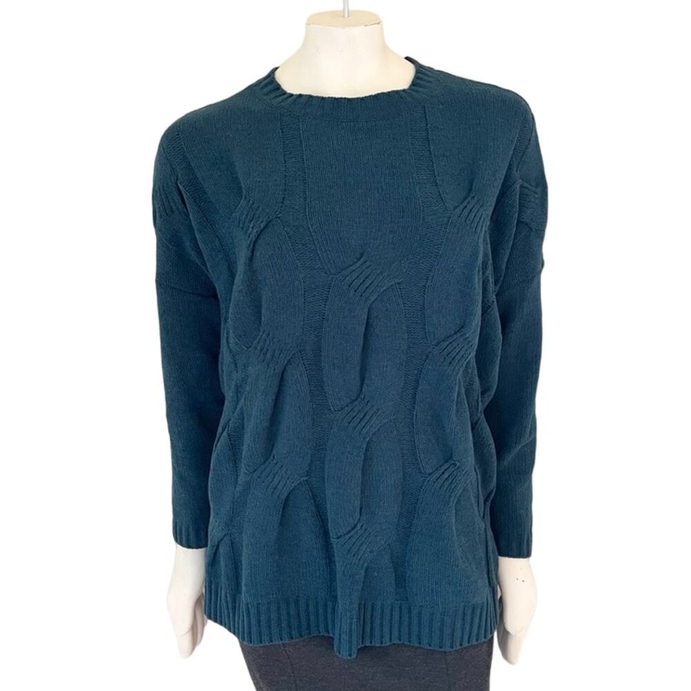 J.JILL VERY Oversized Chenille Sweater in Peacock Blue SZ M